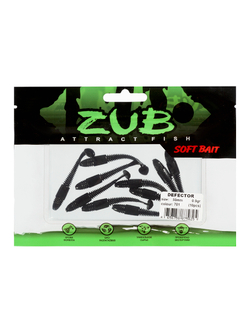Приманка ZUB-DEFECTOR 50мм(2")-10шт, (цвет 701) черный