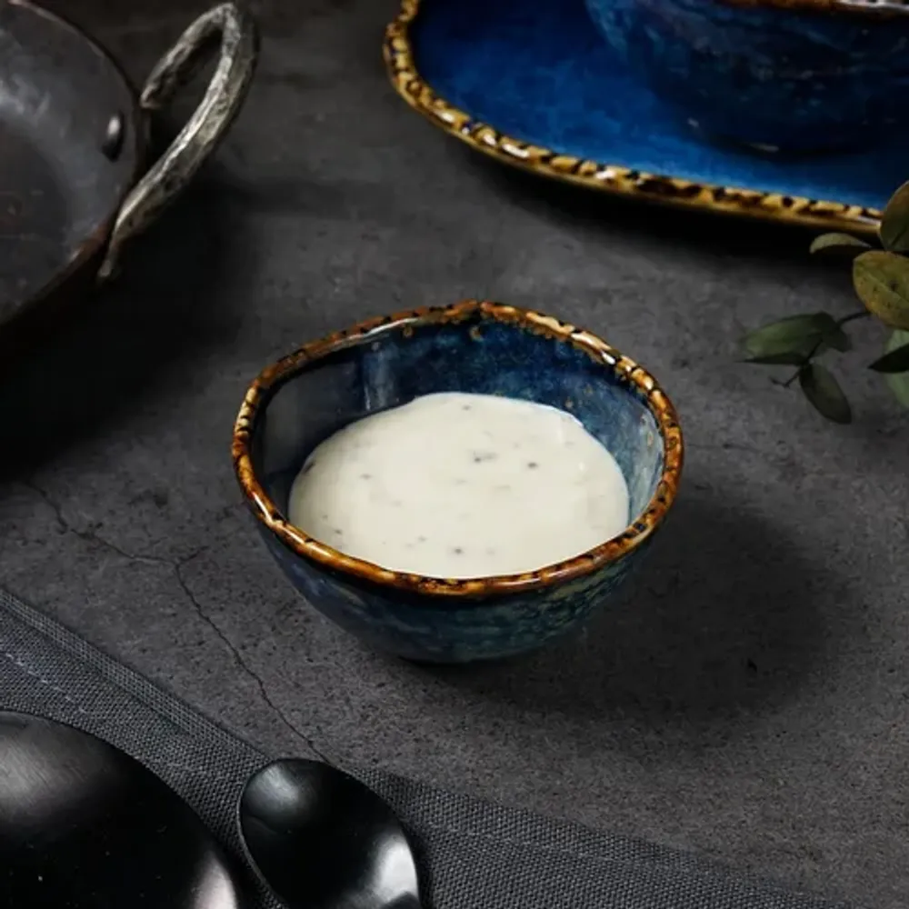 Соусник 80 мл d 7,6 см h4 см круглый фарфор Aqua Blue P.L. Proff Cuisine [6]