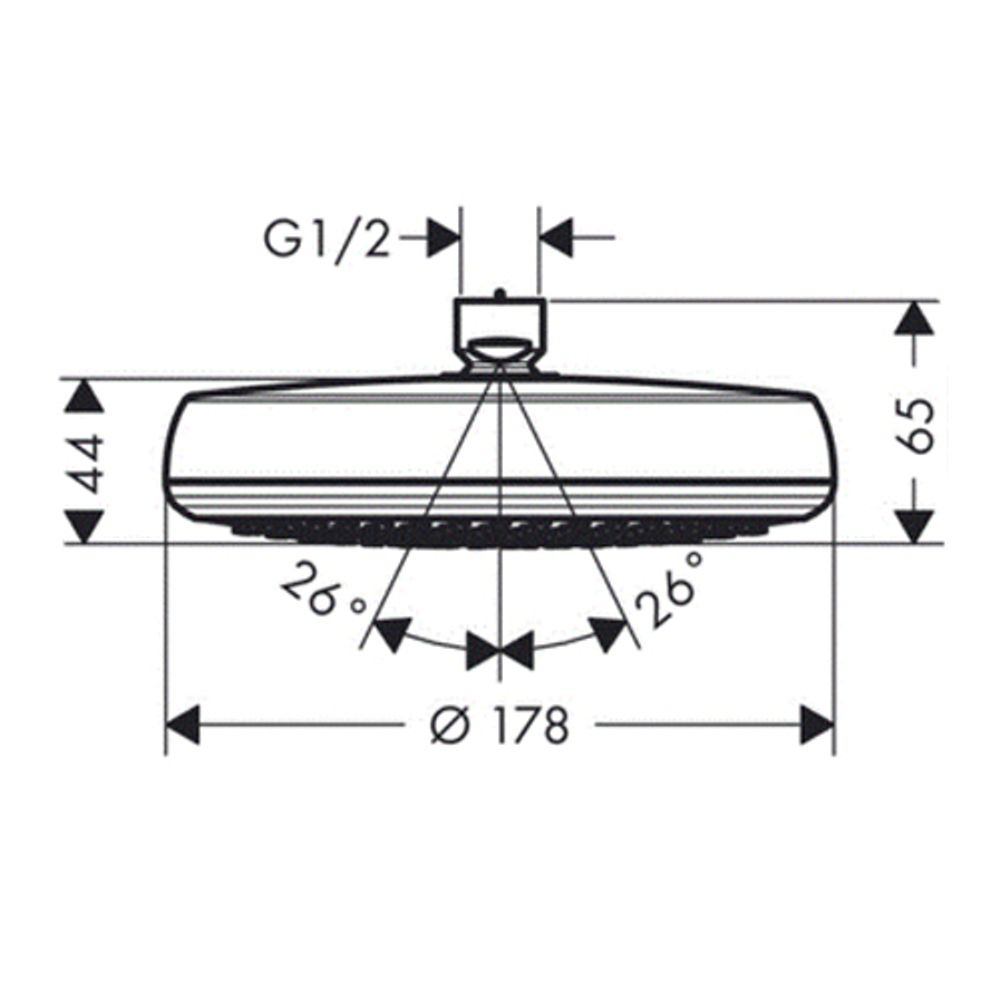 Верхний душ Hansgrohe Crometta 160 1jet (хром) 26577000 схема