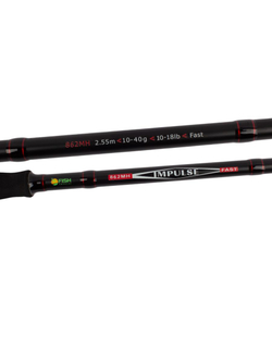 Удилище спиннинговое "IMPULSE" FISH CRYSTAL , 2 секции, полая верш, длина 2.55 м, тест 10-40 г