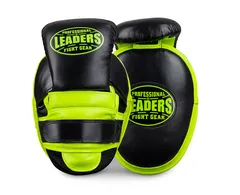 Лапы тренерские LEADERS DUAL BK/GN (ONE, кожа, черный/зеленый)