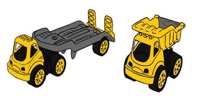 Пластмассовая игрушечная машина Toy Bibib "Эвакуатор с грузавиком", упакет полиэт.сетка