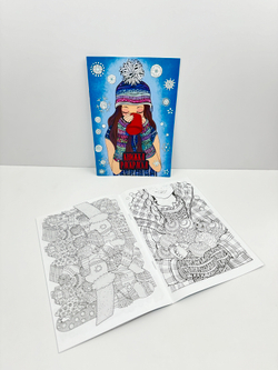 Книжка-раскраска "Девочка с кружкой" арт. 04258