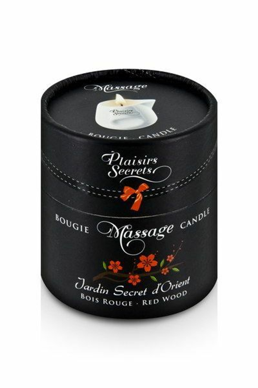 Массажная свеча с ароматом красного дерева Jardin Secret D orient Bois Roug - 80 мл. (Цвет: белый)