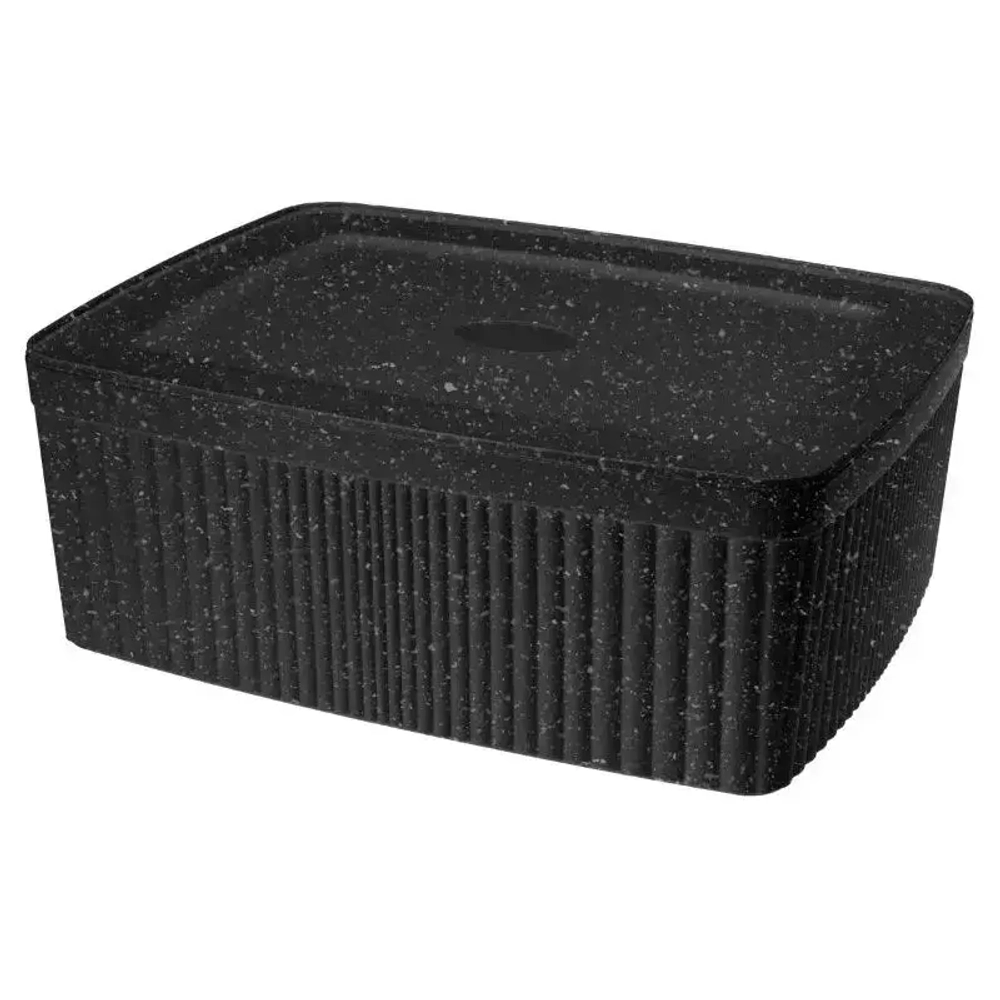 Коробка с крышкой velvet, 150х70 мм, 0,9л (черный гранит)