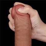 Реалистичный фаллоимитатор Lovetoy Sliding Skin (24×4,3 см) с двойным покрытием, коричневый