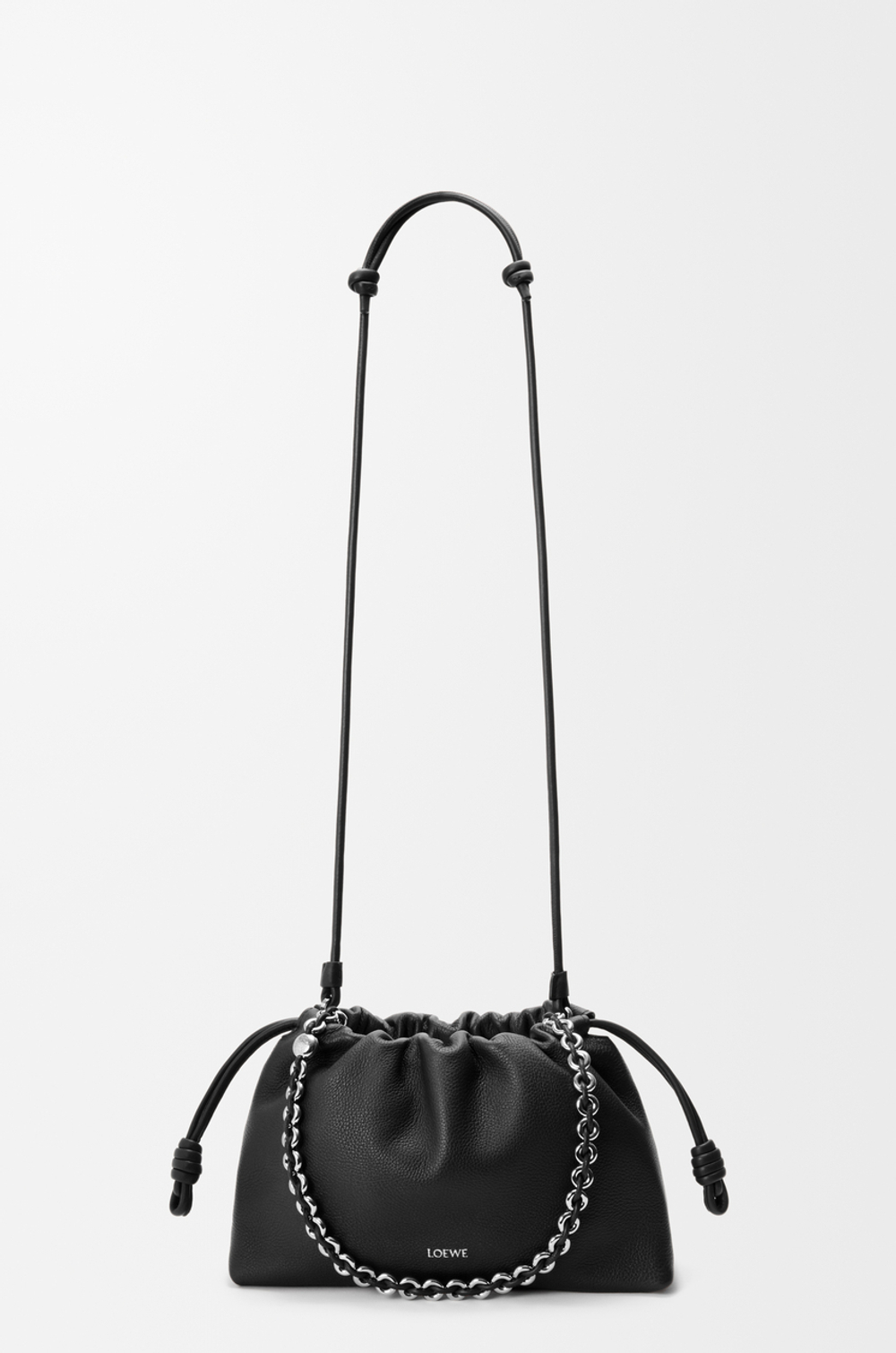 Loewe Сумка Flamenco среднего размера из зернистой телячьей кожи, черный
