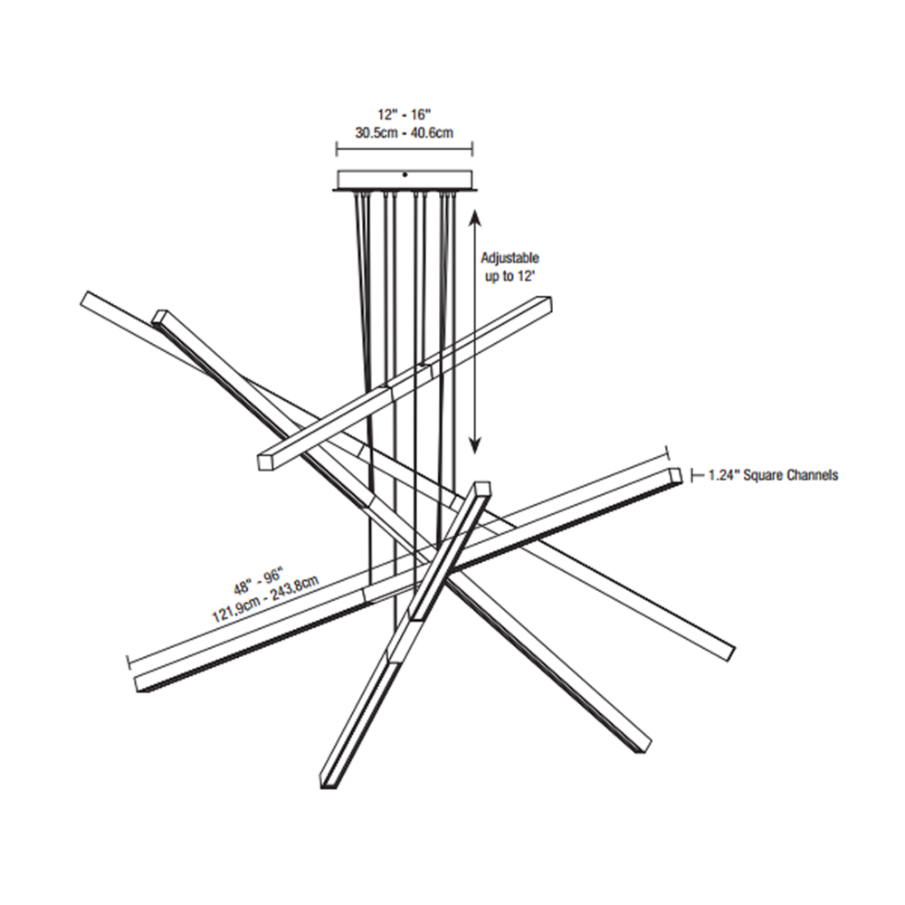PIX STICK TIE STIX 7 LIGHT SUSPENSION WITH POWER