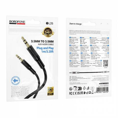 Аудио кабель AUX Borofone BL25 (black)