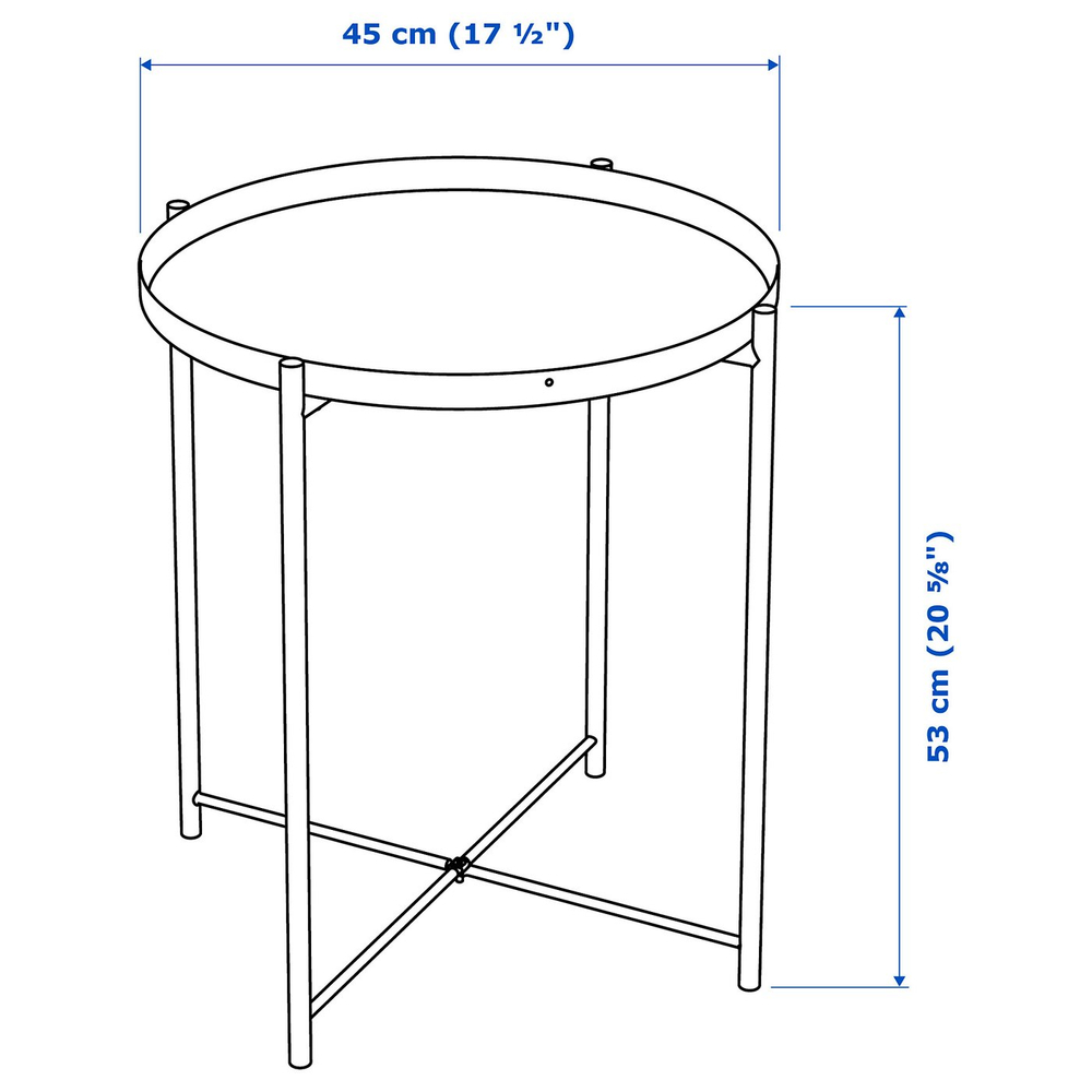 IKEA GLADOM  (ИКЕА ГЛАДОМ)  -  Столик с подносом - тёмный серо-зелёный 45x53 см