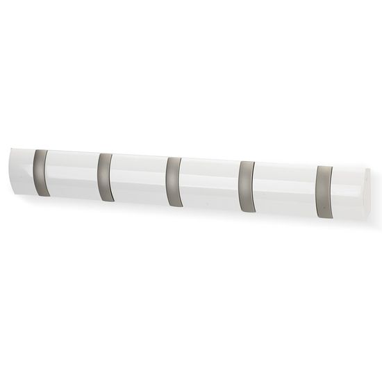 Вешалка настенная flip, 50,8 см, белая, 5 крючков