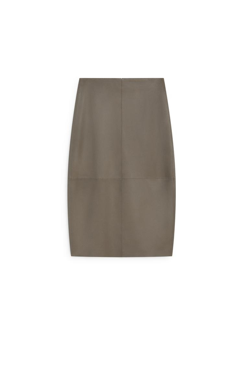 Massimo Dutti Кожаная юбка-карандаш миди - Limited Edition, коричневый