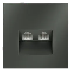 Розетка компьютерная двойная RJ45+RJ45 Cat 6 Voltum S70 Титан VLS060206