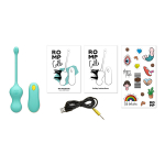 Бирюзовые виброшарики для G-точки c пультом ДУ Romp Cello Vibrating Egg RP261SG8