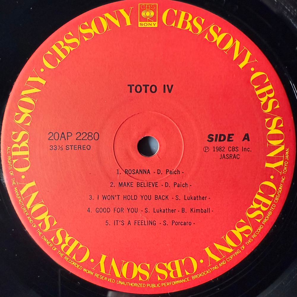 Toto ‎– Toto IV (Япония 1982г.)