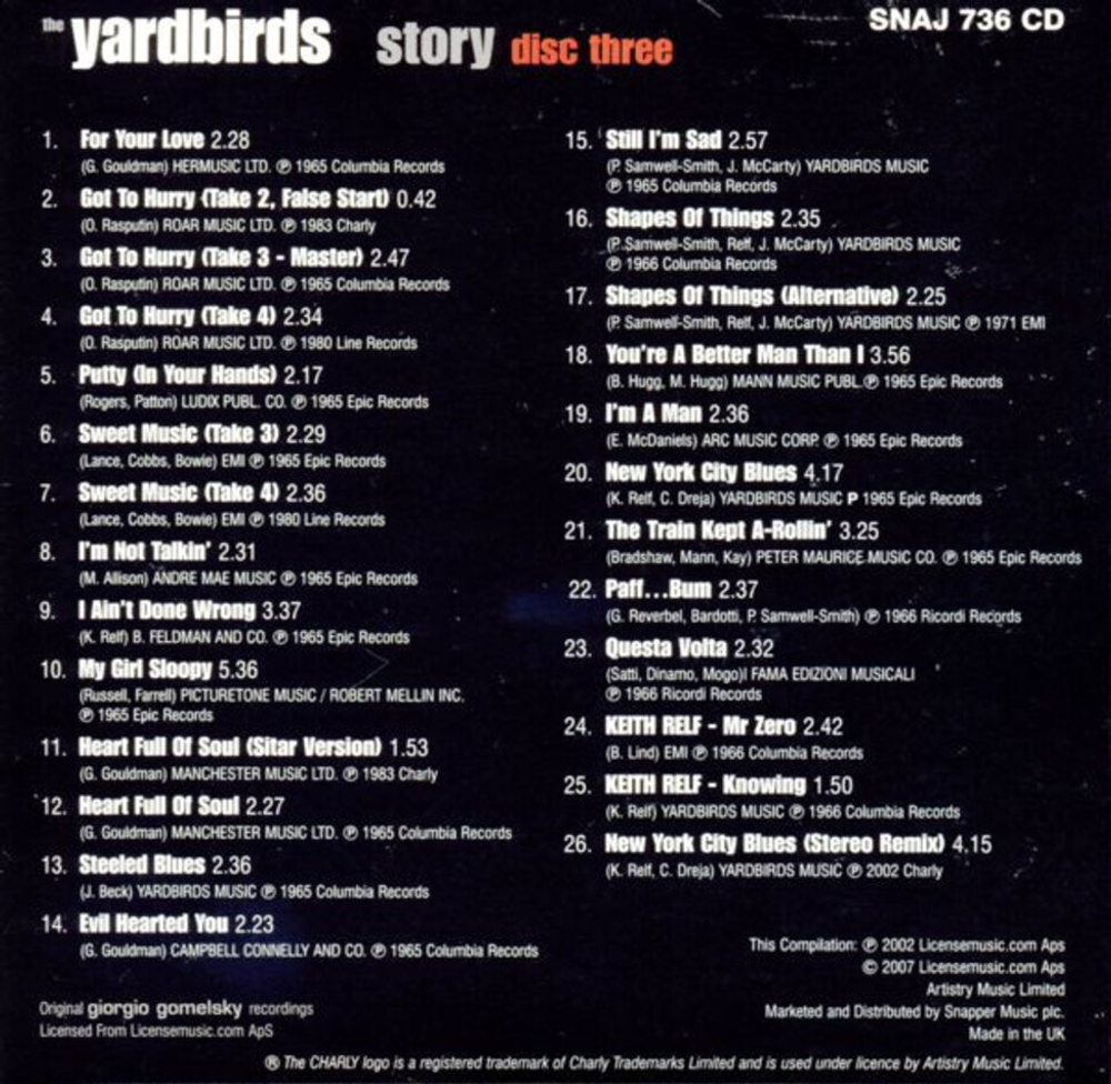 The Yardbirds / The Yardbirds Story By Giorgio Gomelsky (4CD)
