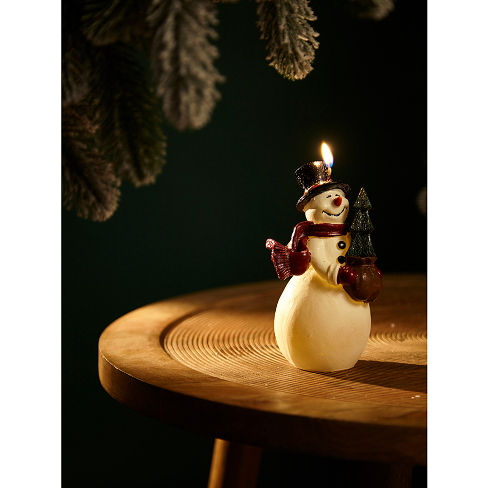 Свеча декоративная 15см Tkano New Year Essential Festive snowman