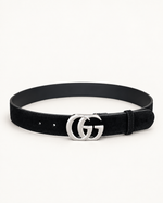 Ремень Gucci Double G из замши 3,5 см — чёрный
