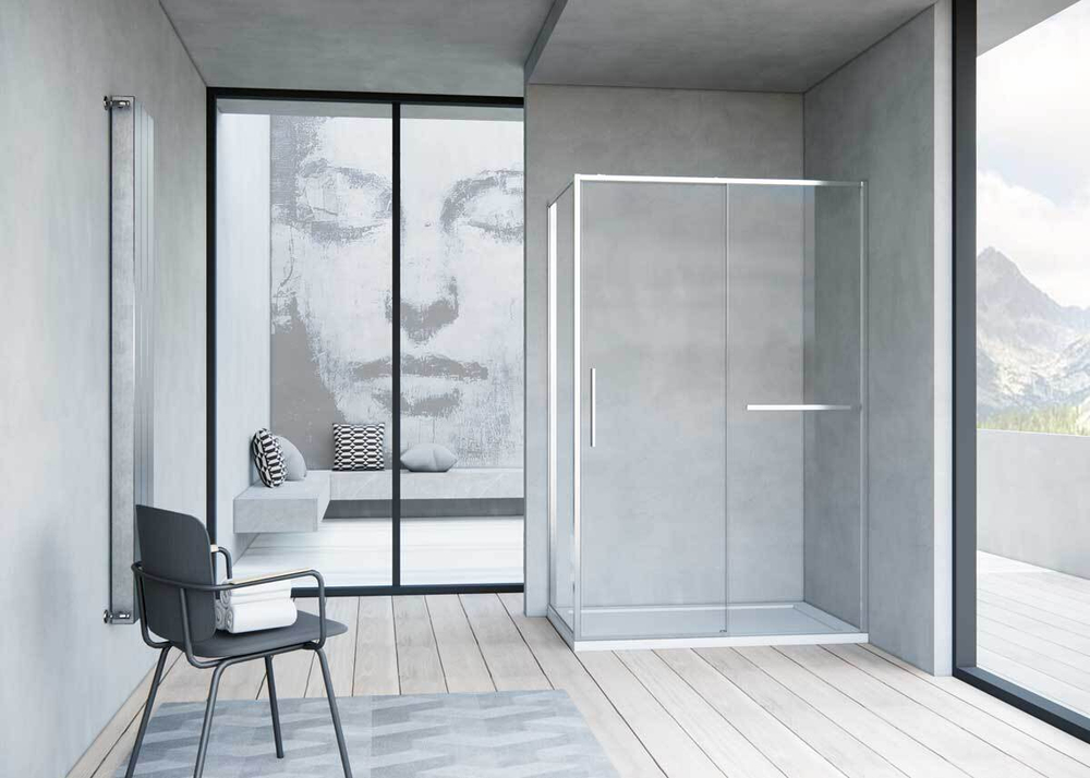 Душевой уголок Слим Софт (Slim Soft) VSR-1SS1015CL, 1500*1000, хром, стекло прозрачное,