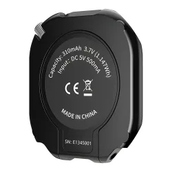 Фонарь для смартфона Wuben E1, чёрный - тыльная сторона с технической информацией и маркировкой