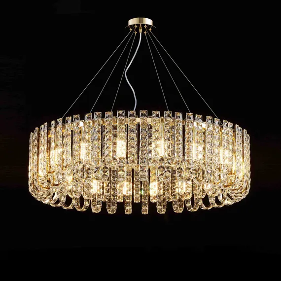 Люстра подвесная NewRgy NW082-ф1000*H280(1280) H GOLD, 18×40 Вт, золотая