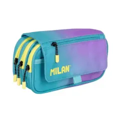 Penal \ Пенал \ Pencil case 4-zip pencil case with a flap, turquoise