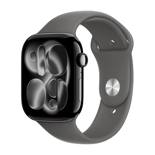 Умные часы Apple Watch Series 11 GPS, 46mm, Jet Black Aluminium Case with Stone Gray Sport Band, M/L