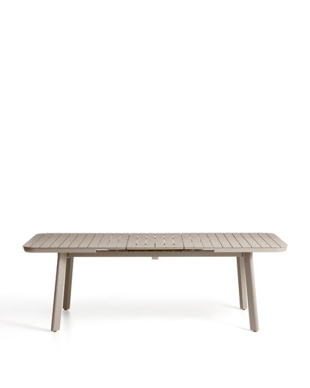 Раздвижной уличный стол Izola из алюминия с бежевой отделкой, 185 (235) x 100 см