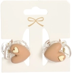 Заколки - крабы для волос детские 2шт на блистере «Chocolate Lolly», сердечки, 2.2 см