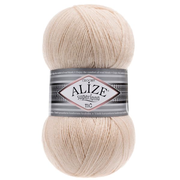 Пряжа Alize (Ализе) Superlana TIG / уп.5 мот. по 100 г, 570м, 310 шампань