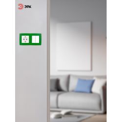 12-5002-27 ЭРА Рамка на 2 поста, Эра12, зелёный | Эра 12