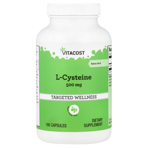 Vitacost, L-цистеин, 500 мг, 180 капсул