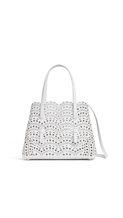ALAÏA СУМКА MINA 25 ИЗ ТЕЛЯЧЬЕЙ КОЖИ, КРЕМОВЫЙ