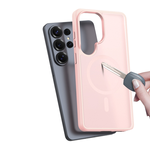 Чехол светло-розового цвета с MagSafe для Samsung Galaxy S26 Ultra, серия Yind Series от Dux Ducis