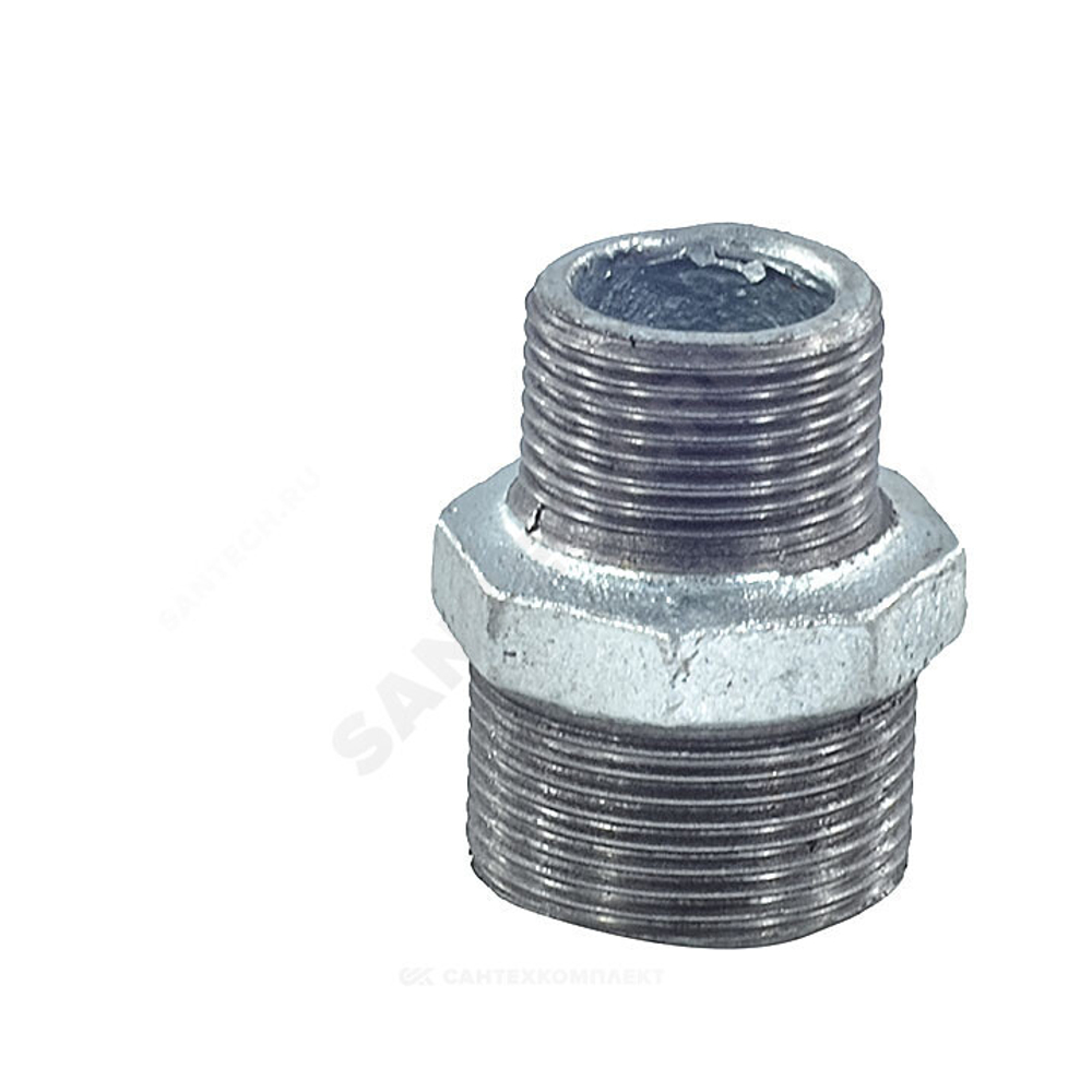 Ниппель переходной чугун оц Ду 25х20 (1"х3/4") НР Fittex PLUS