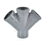 Крестовина PP-H 1-плоскостная серый BASE Дн 110х110х110х45гр б/нап в/к VALFEX 27111110