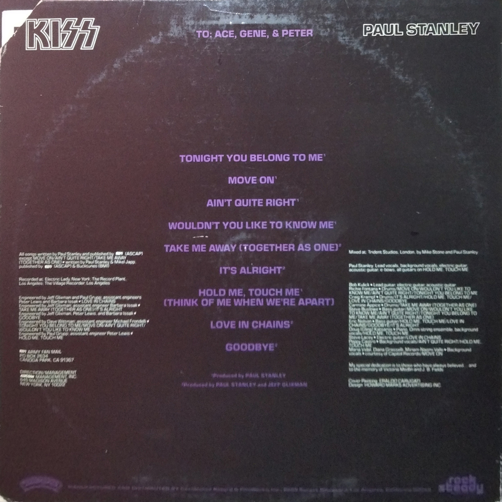 Paul Stanley / Kiss: Paul Stanley (LP)