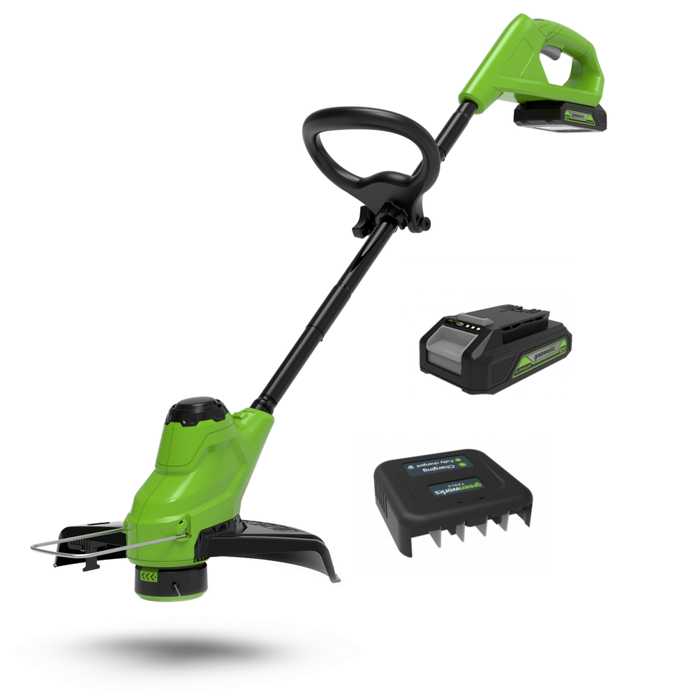 Аккумуляторный триммер Greenworks G24LT25, 2107207SA,24 V, 25 см, в комплекте с АКБ 2 Ач и ЗУ