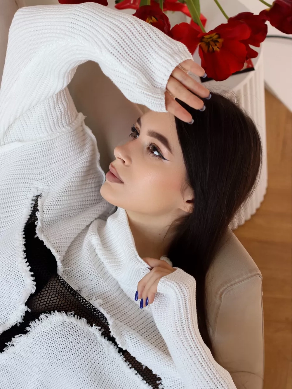 Свитер сетка оверсайз
