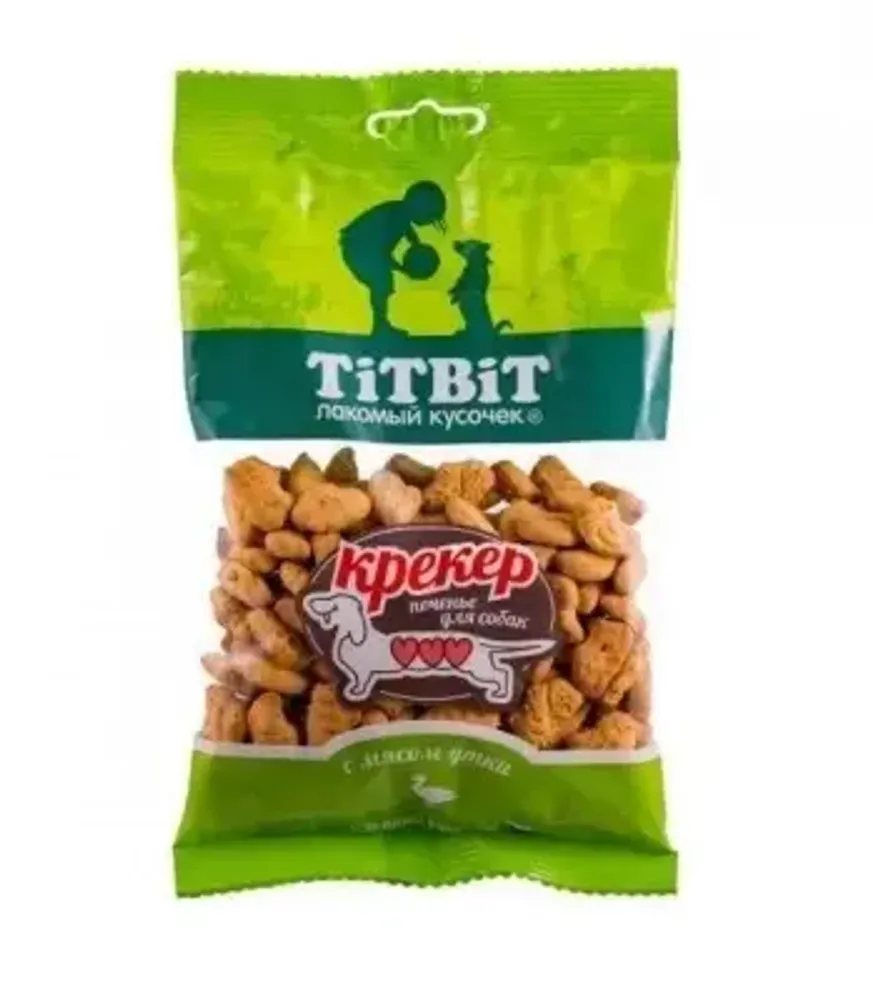 TiTBiT 0,1кг печенье Крекер с мясом утки для собак