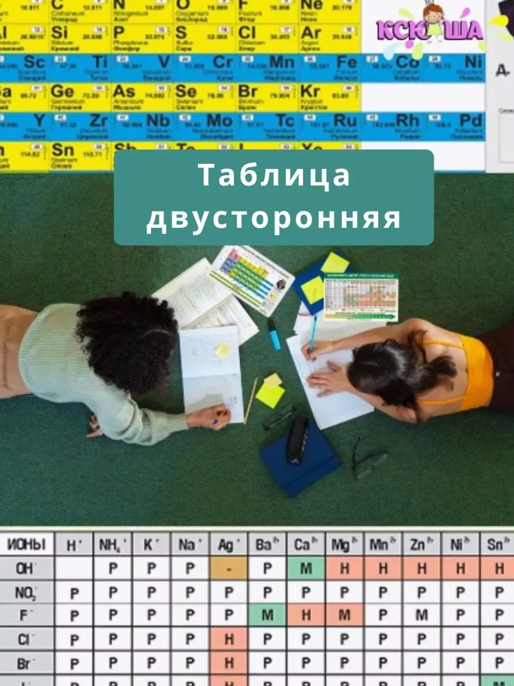 Таблица Менделеева и растворимости А5, набор 20 шт