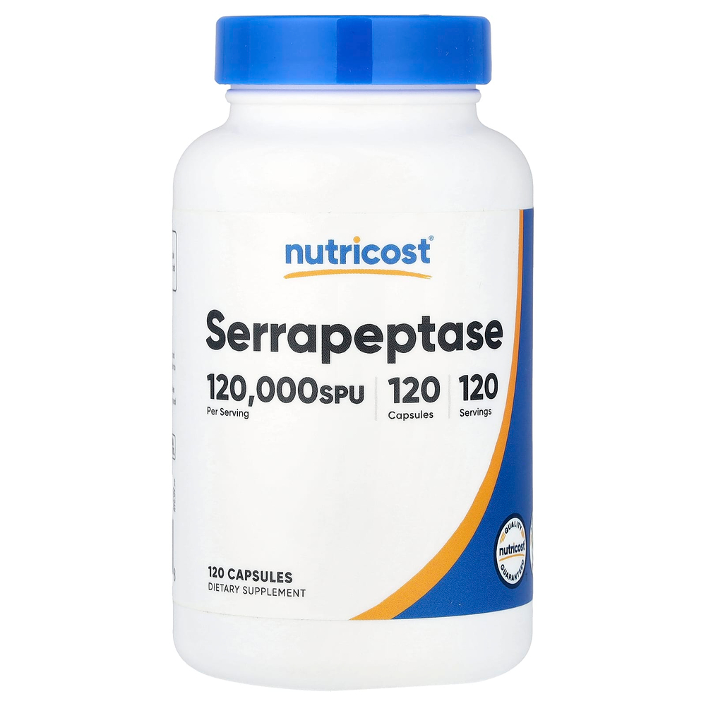 Nutricost, серрапептаза, 60 мг (120 000 SPU), 120 капсул