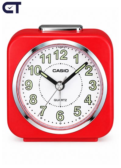 CASIO TQ-143S-4D настольные часы-будильник — красный акцент, подсветка и Snooze