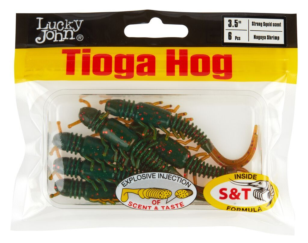 Виброхвосты съедобные LJ Pro Series TIOGA HOG 3.5in (8,9 см), цв. 085, 6 шт.