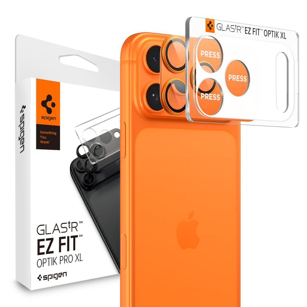 Стекло камеры Spigen OPTIK PRO XL GLAS.TR ”EZ FIT” для iPhone 17 PRO MAX ORANGE