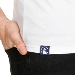 Мужское теннисное поло Quiet Please Retro Logo T-Shirt Men - White, Dark Blue