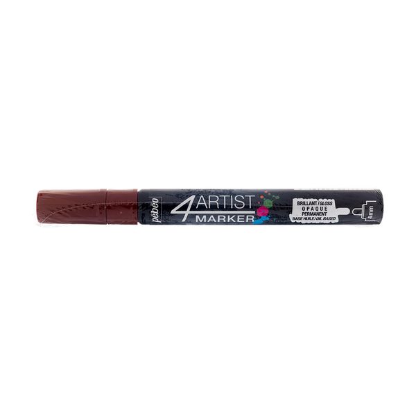 Маркер художественный 4Artist Marker на масляной основе 4 мм, перо круглое, 6 шт, 580119 коричневый, Pebeo