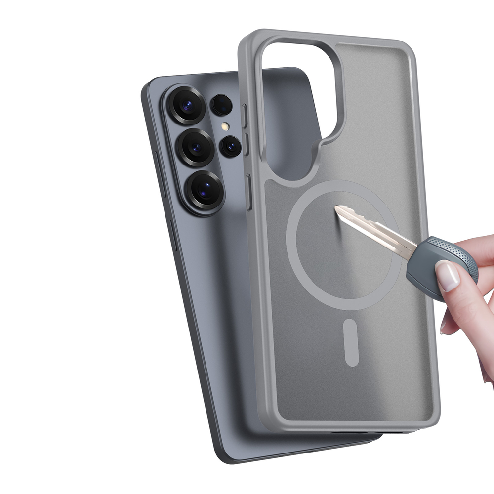 Чехол серого цвета с MagSafe для Samsung Galaxy S26 Ultra, серия Yind Series от Dux Ducis