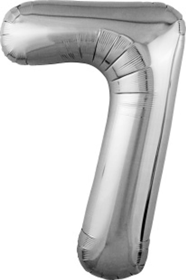 Agura Шар 40" / 102 см "Цифра 7" Серебро Slim (БГ-60)