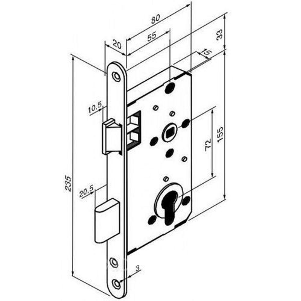 Замок врезной Abloy 4292